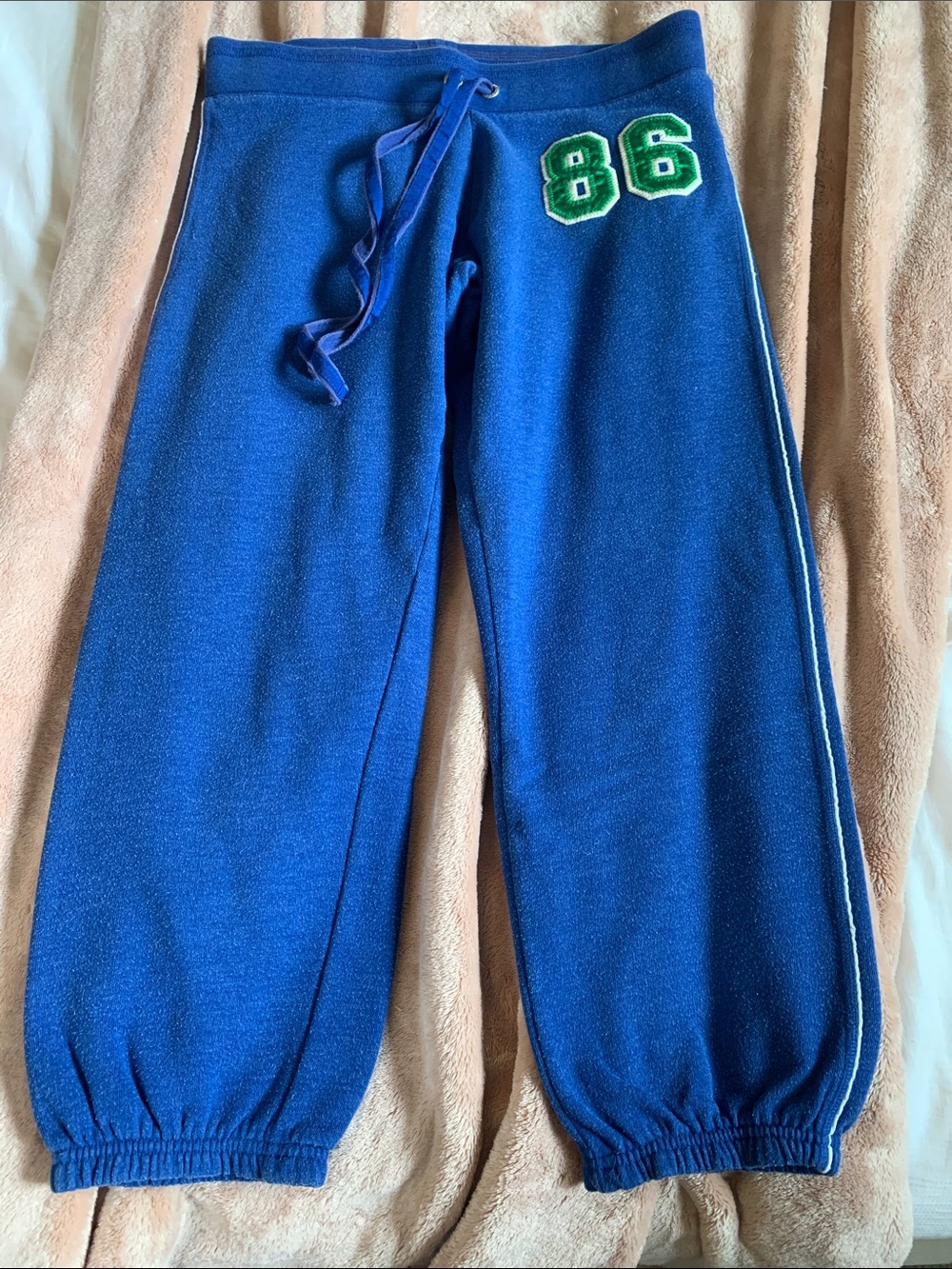 🏷️ [VS PINK] Royal Blue Y2K Collegiate "Go Fight Win" sweatpants